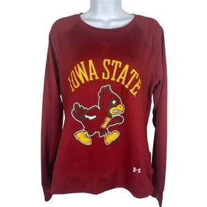 Under Armour Womens Sz M Iowa State Cyclones Crewneck Sweatshirt Mascot-1643